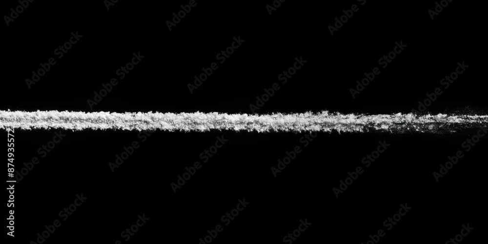 Obraz premium Grunge chalk line in white on black for emphasis , grunge, chalk, line, white, black, underline, highlight, contrast