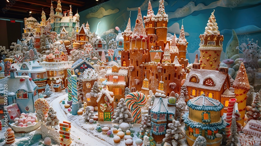 Naklejka premium Gingerbread Village