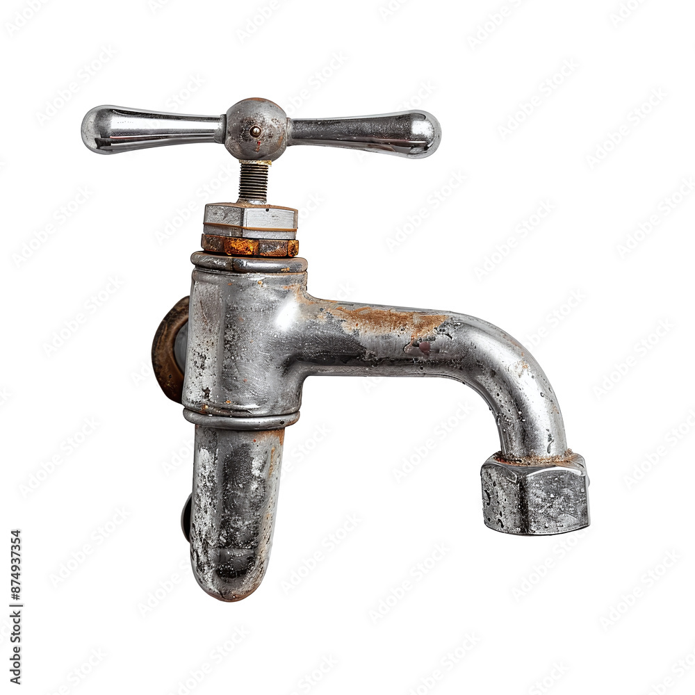 Water Tap Isolated on White and Transparent Background Water Tap Isolated on White and Transparent Background