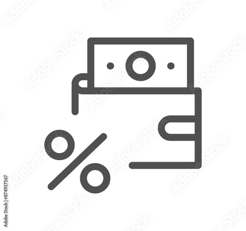 Tax icon outline and linear vector.	

