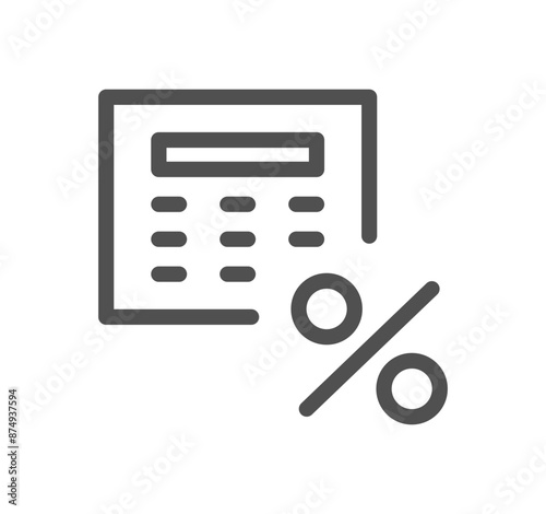 Tax icon outline and linear vector.	
