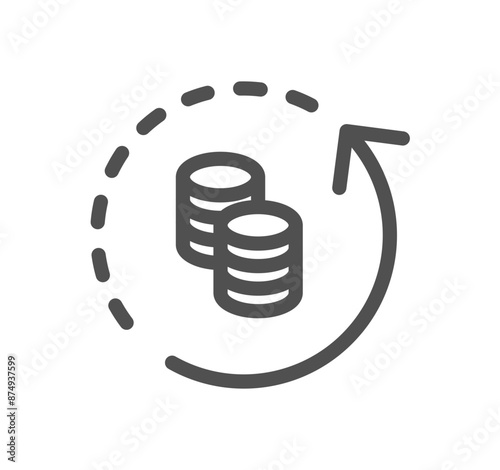 Tax icon outline and linear vector.	
