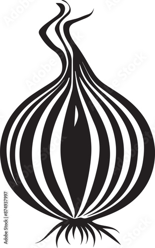 onion bulb silhouette vector black