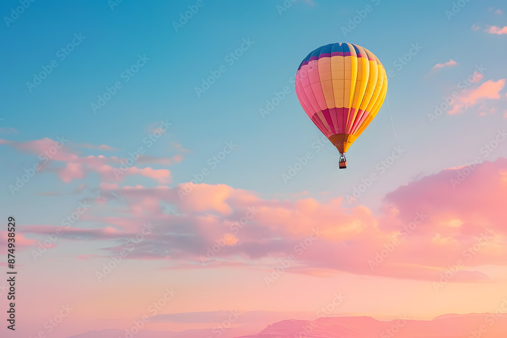 Fototapeta premium air balloon on the pastel sky