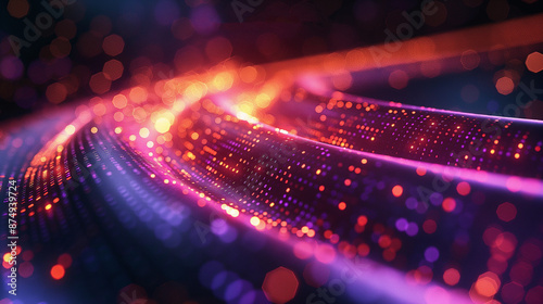 Mesmerizing abstract blue digital background with glowing dots and 3D abstract attractive design. Technology background. big data visualization artificial intelligence