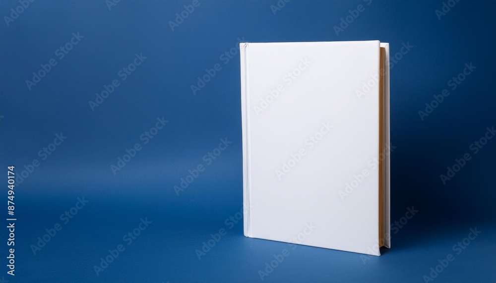 Fototapeta premium White Hardcover Book Mockup - Template for Branding or Title Placement - Reading Book Mockup for Logo - Marketing for Book Publishing or Portfolio Showcase image