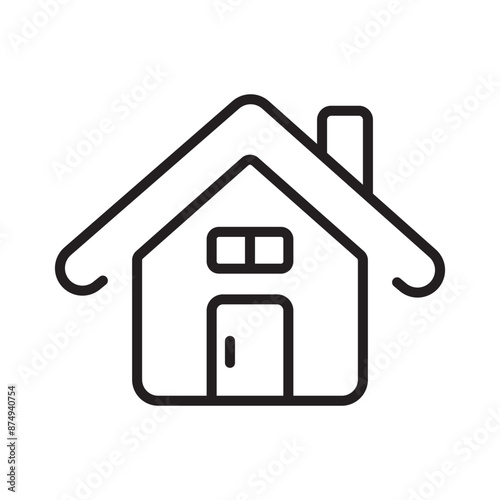 House building outline icon vector illustration image