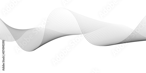 Vector Technology digital wave background concept. Background lines wave abstract stripe design. White background mesh soft blend.	