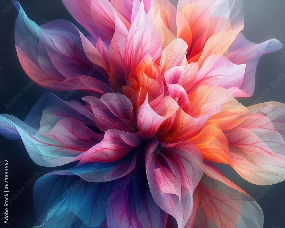 Abstract colorful flower, intricate swirling petals, vibrant design, generative AI art, close-up perspective, Abstract colorful flower, intricate swirling petals, vibrant design, generative AI art, close-up perspective,