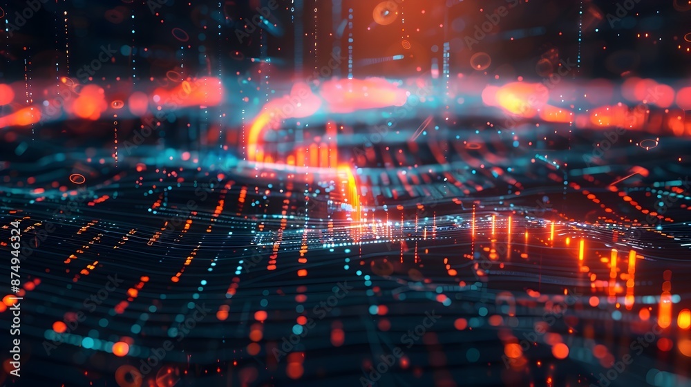 Futuristic Neural Network Visualization of Market Data and Trading Patterns Futuristic Neural Network Visualization of Market Data and Trading Patterns