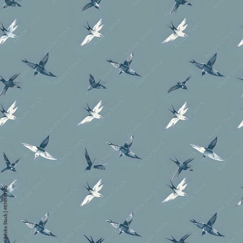 Scandinavian Inspired Swallow Bird Grid Design Scandinavian Inspired Swallow Bird Grid Design