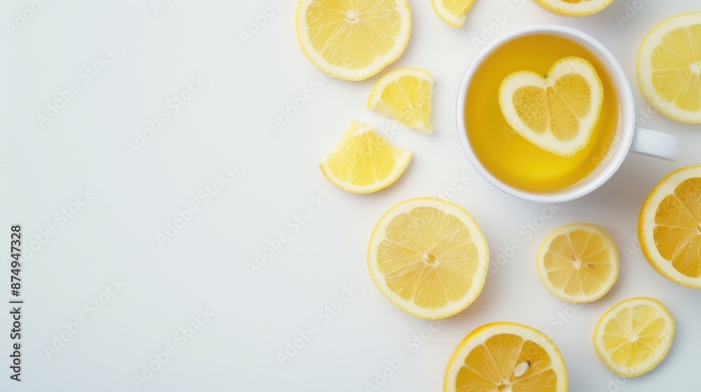 Glass of lemon water with whole and sliced lemons on a white background. Refreshing citrus beverage concept. Glass of lemon water with whole and sliced lemons on a white background. Refreshing citrus beverage concept.