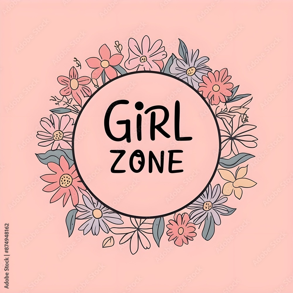 Obraz premium girl design vector,flower design for girls,girly design for shirt and mugs,card with flowers