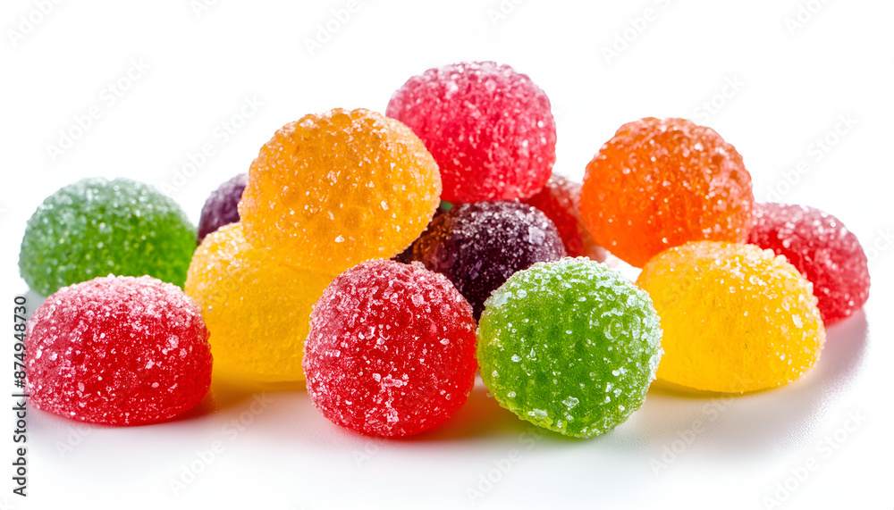 Colorful Gummy Candies On White Background Colorful Gummy Candies On White Background