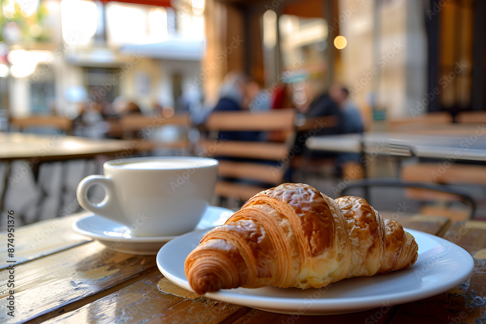croissant and coffee croissant and coffee