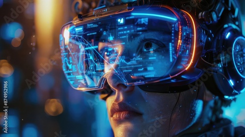 Wallpaper Mural AI-enhanced virtual reality experience with dynamic environments, illustrating immersive technology Torontodigital.ca