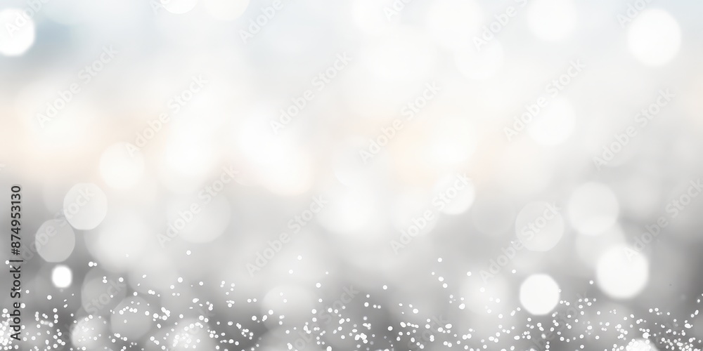 Soft and Dreamy Silver Blurred Background with Delicate White Dots Soft and Dreamy Silver Blurred Background with Delicate White Dots
