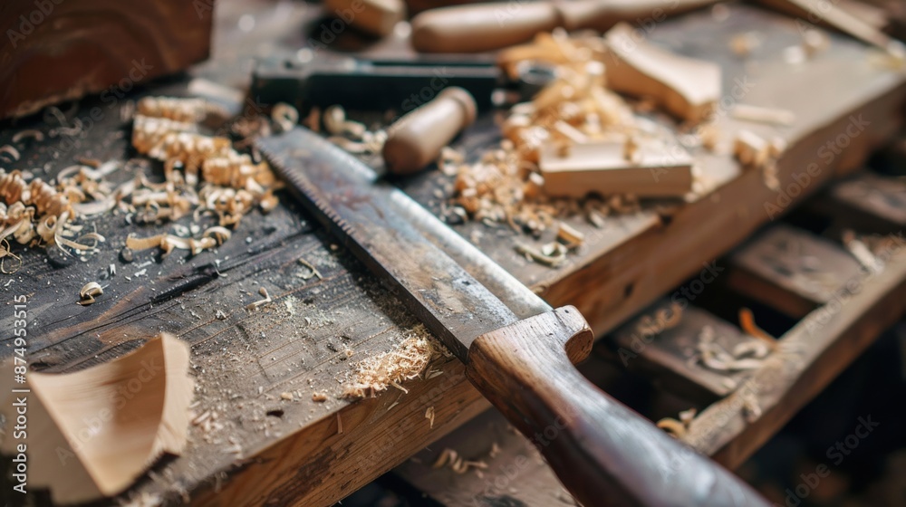Woodworking Tools and Shavings Woodworking Tools and Shavings