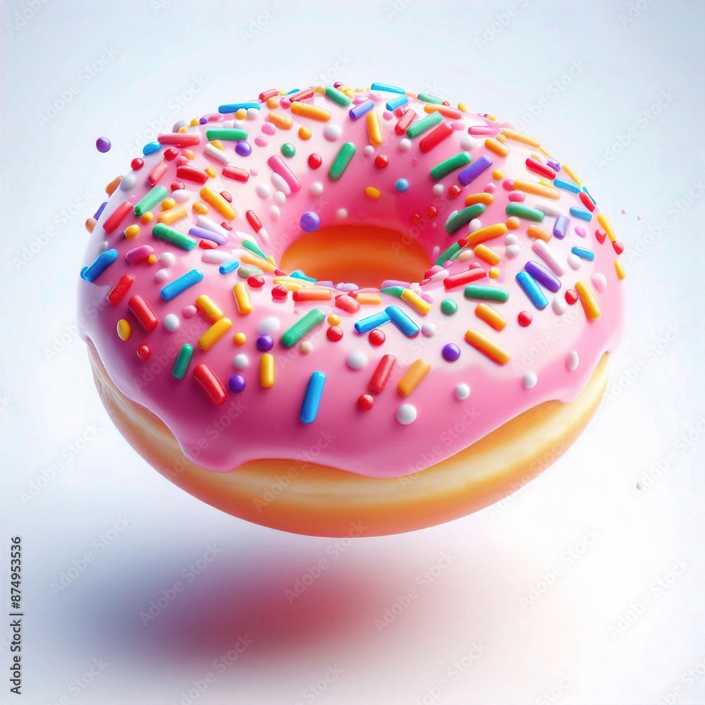 donut with sprinkles on white donut with sprinkles on white