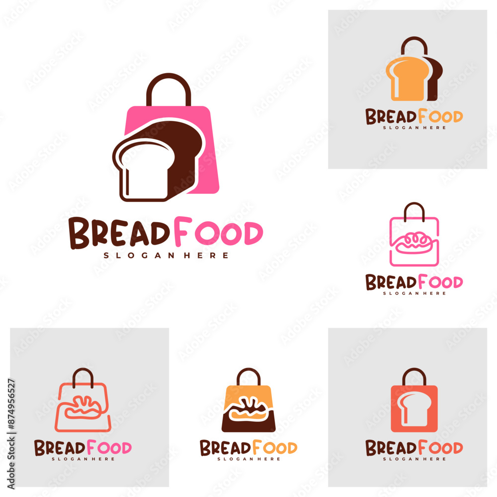 Set of Bread Shop logo vector template, Creative Shop Bread logo design concepts Set of Bread Shop logo vector template, Creative Shop Bread logo design concepts