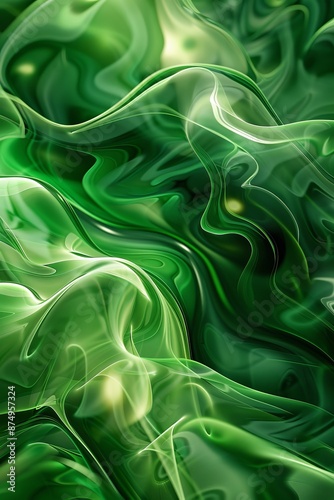 Abstract background, organic, flowing, vibrant green background