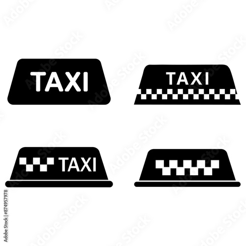 Taxi icon vector set. Taxi service illustration sign collection. Transportation of passengers symbol or logo.