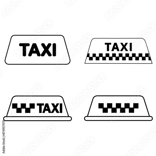 Taxi icon vector set. Taxi service illustration sign collection. Transportation of passengers symbol or logo.