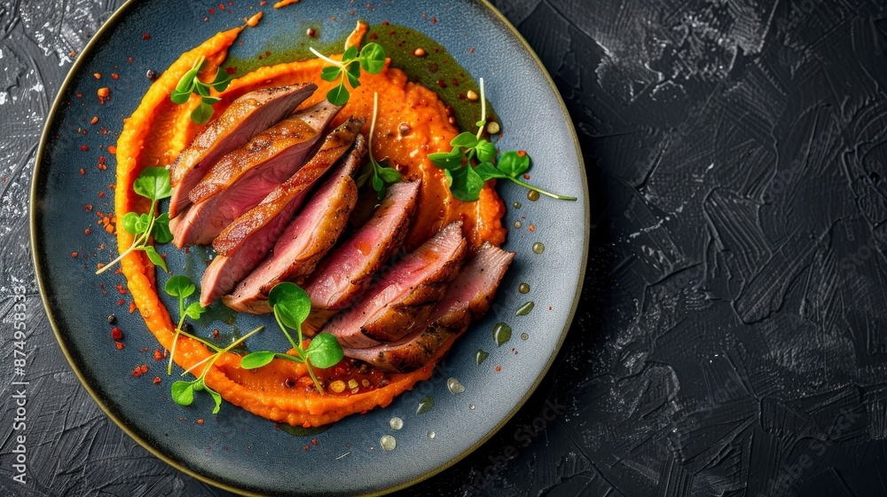 Roast duck breast with carrots Roast duck breast with carrots