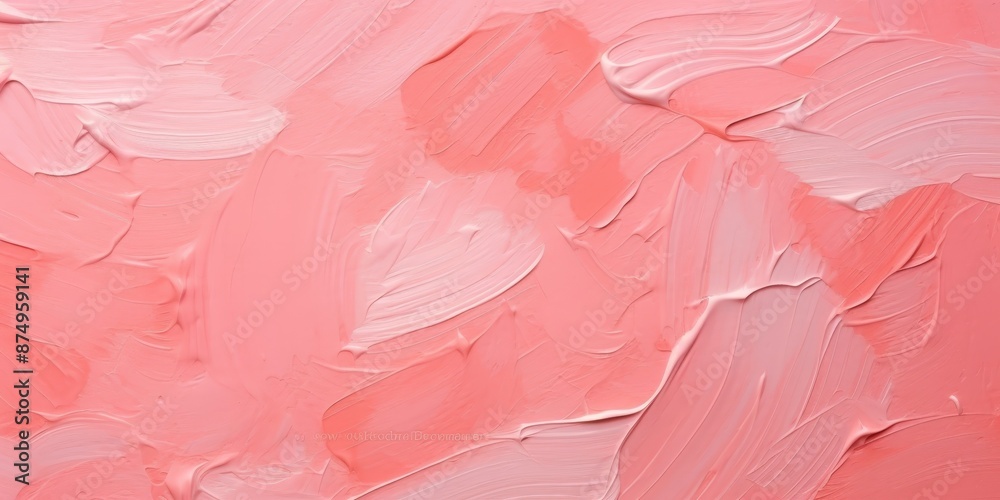 Fototapeta premium Pink and white oil paint textured background
