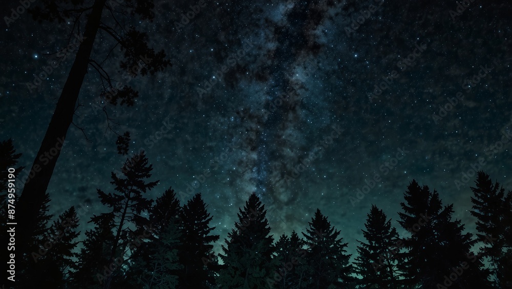 The beauty of the night sky in the middle of the forest. The beauty of the night sky in the middle of the forest.