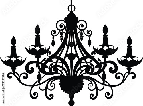 chandelier, lamps and chandeliers silhouette vector