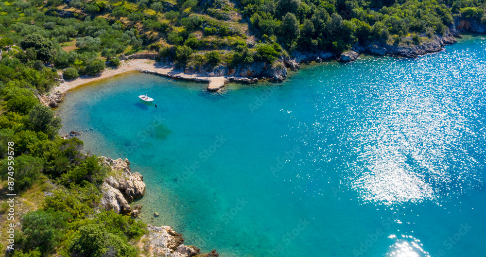 aerial view of beautiful beach and coast