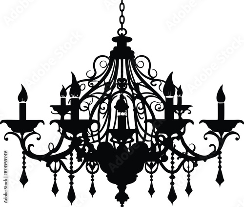 chandelier, lamps and chandeliers silhouette vector