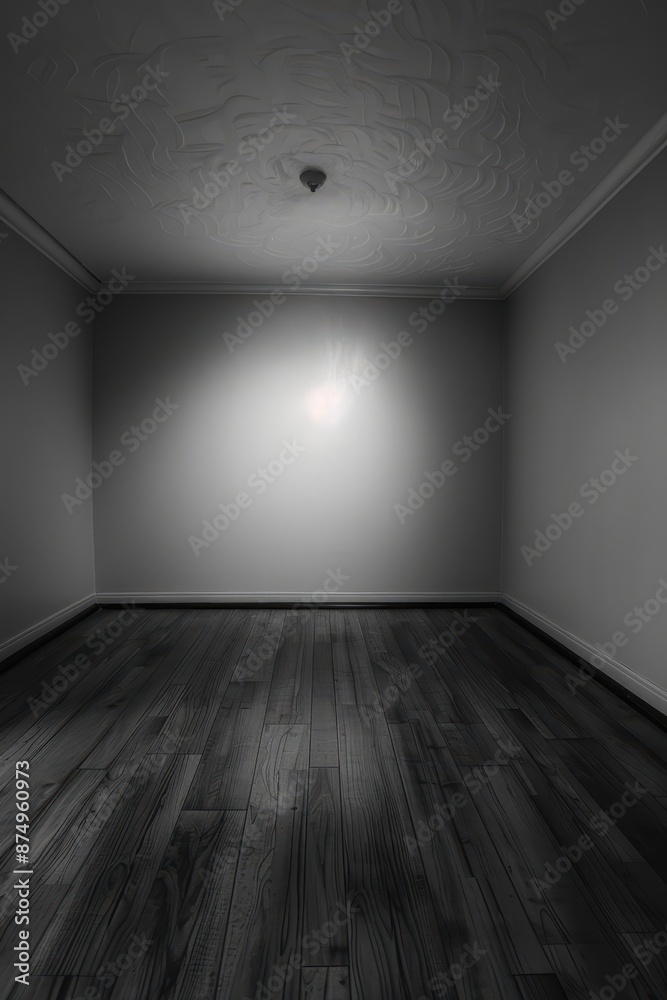 an empty room with a light shining on it an empty room with a light shining on it