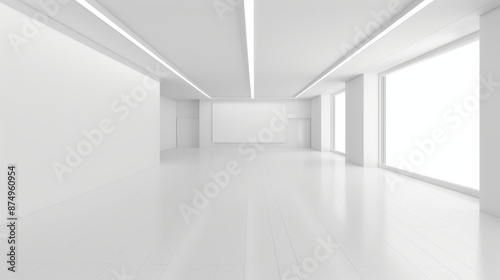 white room with white floor and white walls