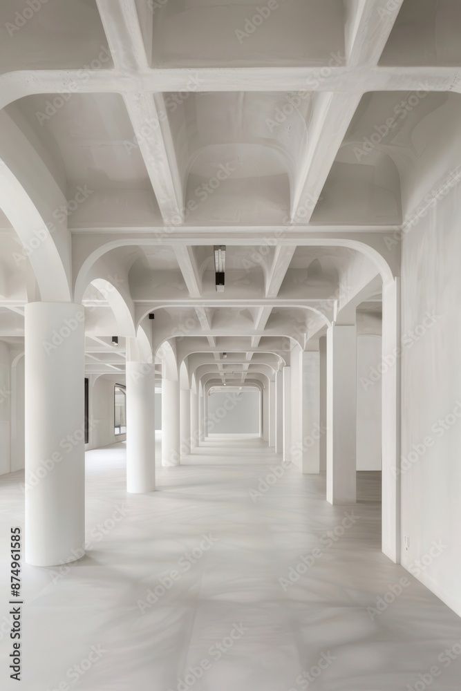 a long empty room with white walls and ceiling a long empty room with white walls and ceiling