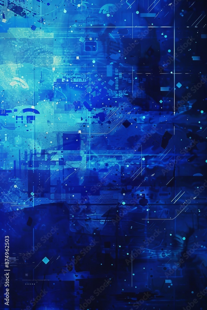 Abstract background, tech-inspired, digital, electric blue background Abstract background, tech-inspired, digital, electric blue background