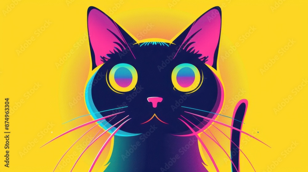 Stylish illustrative black cat Stylish illustrative black cat