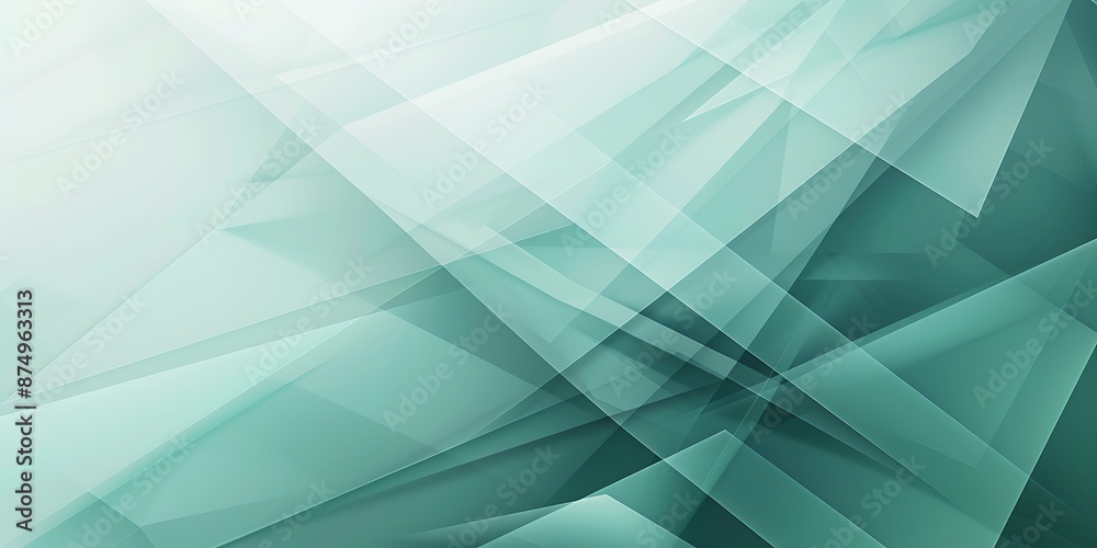 Fototapeta premium Abstract green and whith shape Background. Triangle 3d illustration polygonal