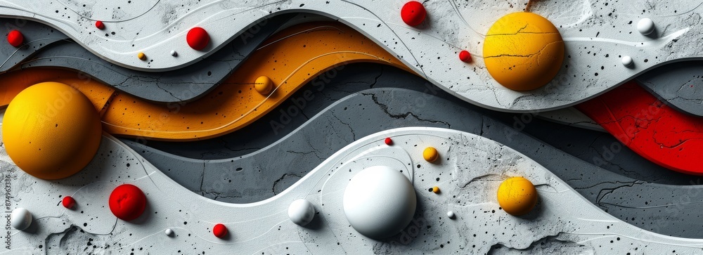realistic glamour abstract technology design wave featuring geometric shapes with realistic graphic shapes decoration in isolated elegant background, businsess background presentation 