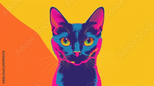 Stylish illustrative black cat photo