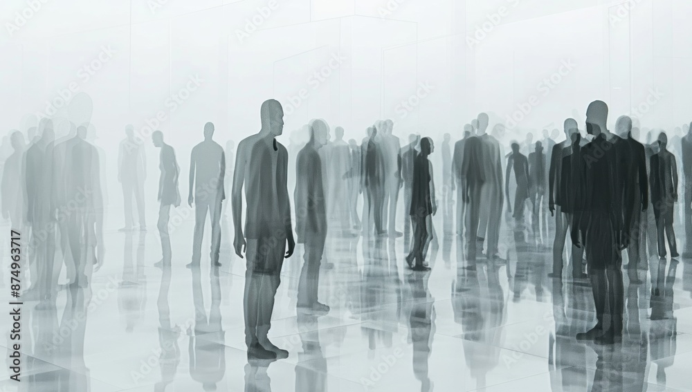 Abstract Crowd in a White Room Abstract Crowd in a White Room