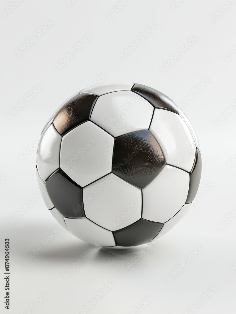 a soccer ball on a white surface a soccer ball on a white surface