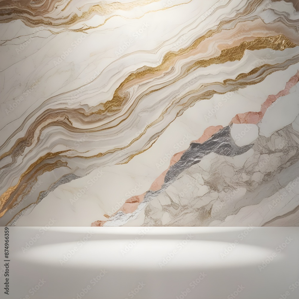 Obraz premium White background from marble stone. White marble pattern wallpaper luxurious background texture for design. White marble texture and background Gerenative AI