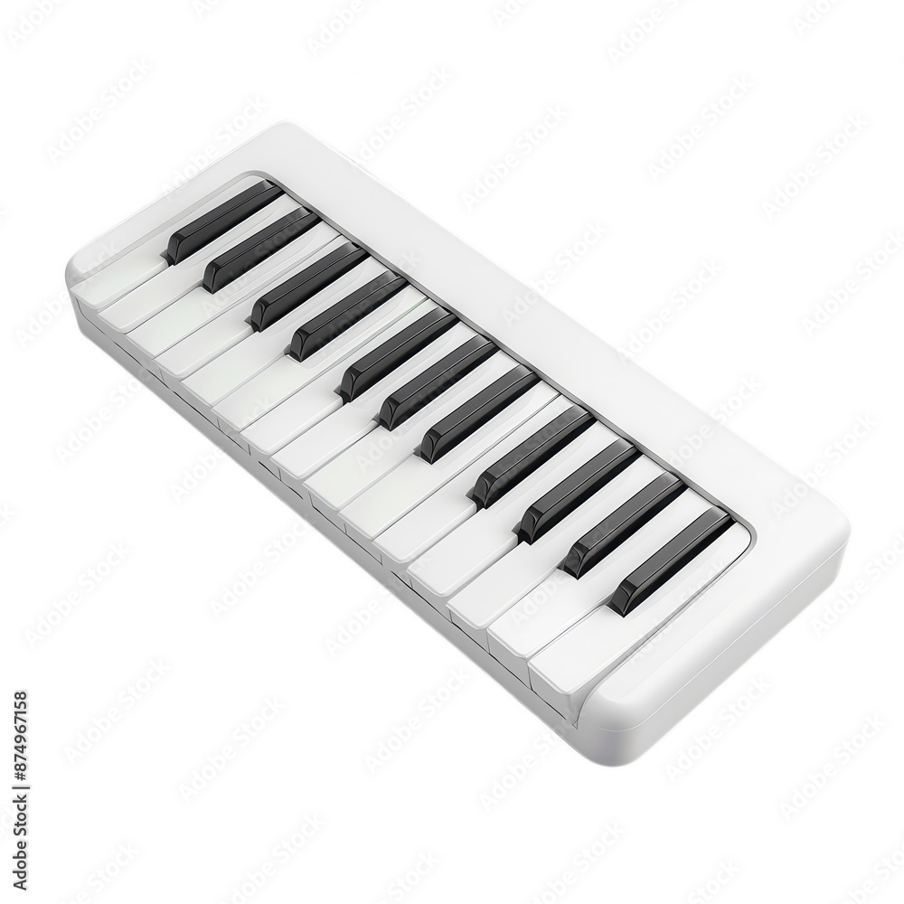 Mini keyboard with black and white keys, perfect for music production, composing, and learning piano. Compact design fits any workspace. Mini keyboard with black and white keys, perfect for music production, composing, and learning piano. Compact design fits any workspace.
