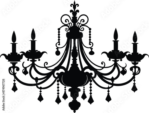 chandelier silhouette vector illustration