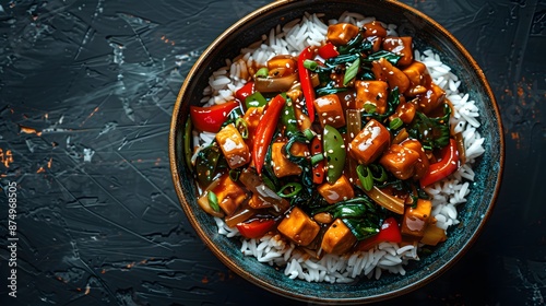 Tofu and Vegetable Stir-Fry with Rice