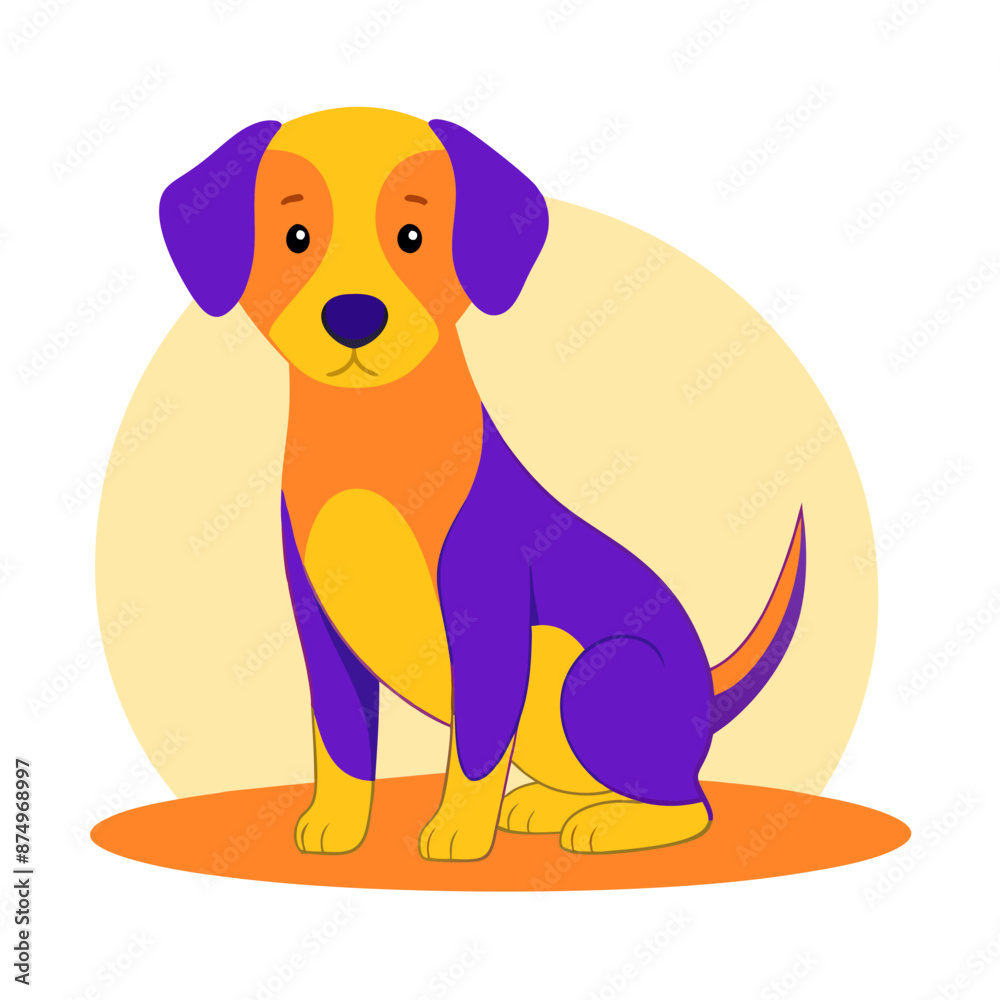 Adorable puppy pet vector illustration. Puppy dog isolated on white background