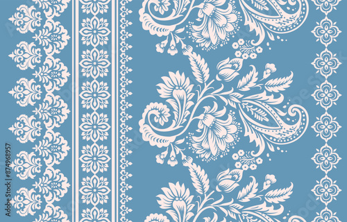 Motifs African boho paisley Floral Ikat pattern embroidery border. Ethnic ikat floral Ethnic Indian Pattern Ikat pattern Ethnic Pattern.Border indian floral Aztec embroidery border seamless patterns.