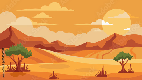 Dryness landscape vector illustration. Concept of global warming and climate change